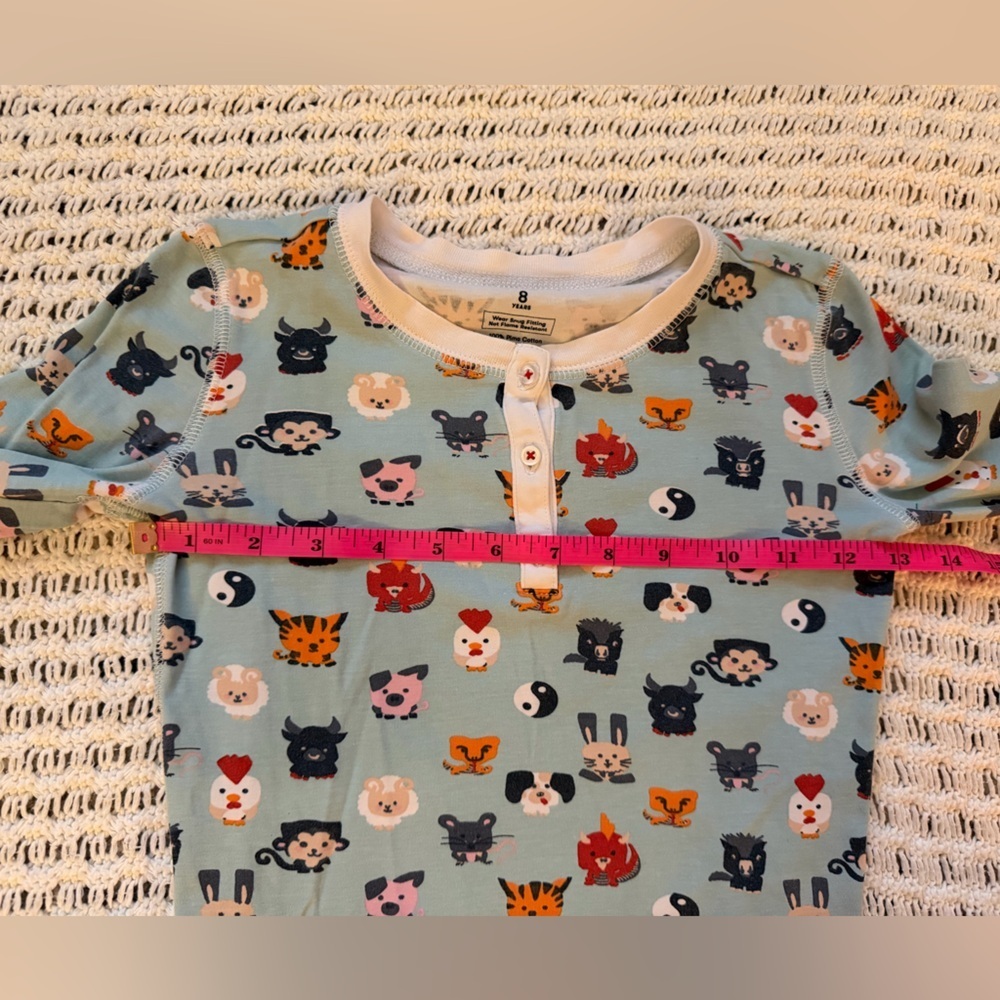 ROLLER RABBIT Chinese New Year Long Sleeve Kids Pima Cotton Pajama Set Size 8 - Picture 12 of 14